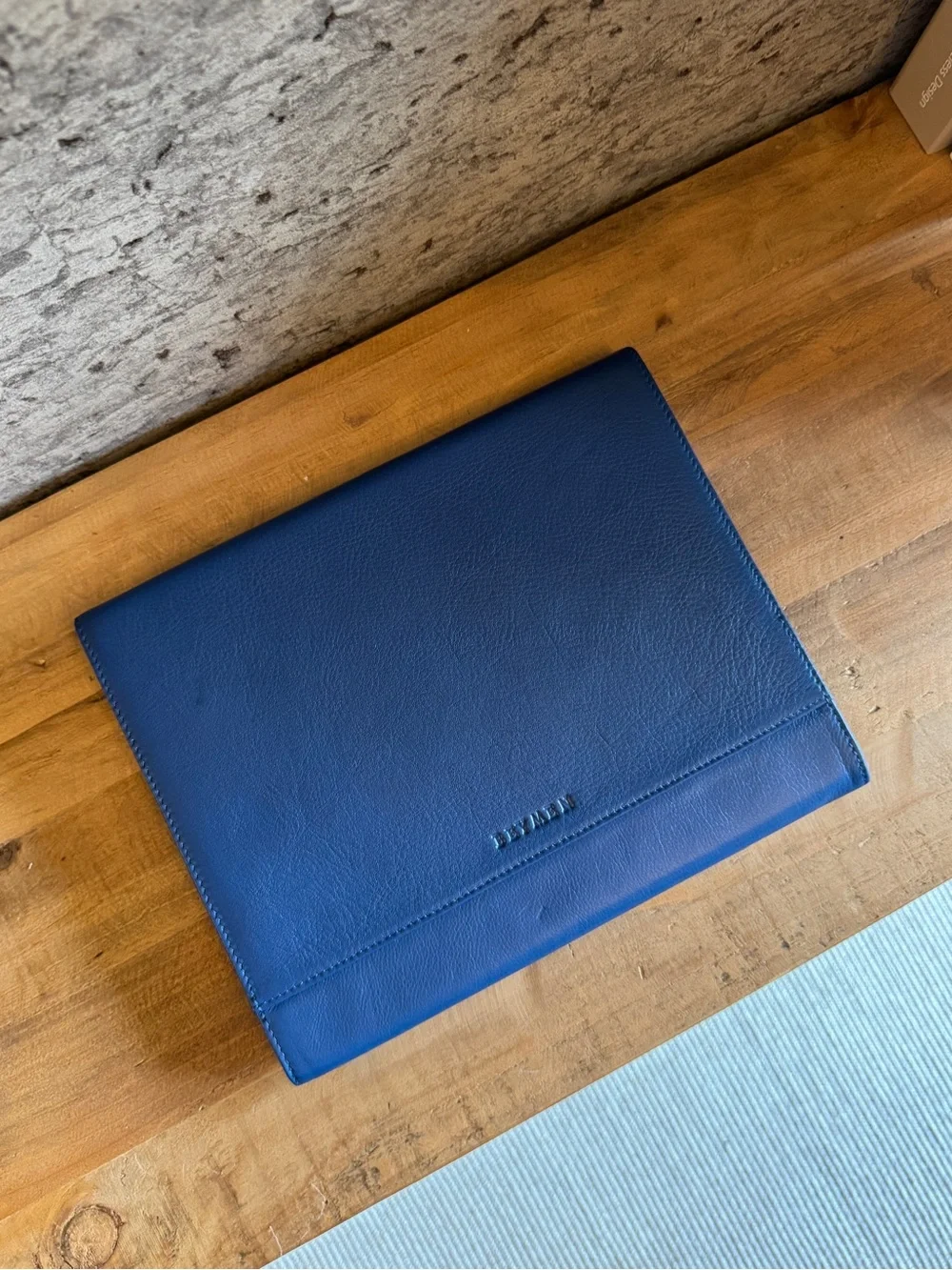 Beymen Blue Leather Flap iPad Case / Cover - NWT